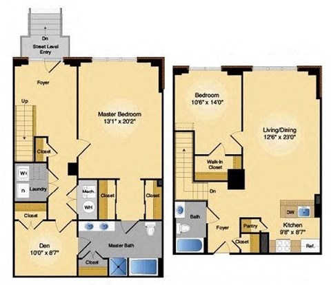 Floor plan for 2 beds, 2 baths, 1578 sqft
